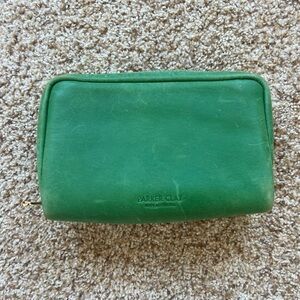 Parker Clay Green Leather Clutch